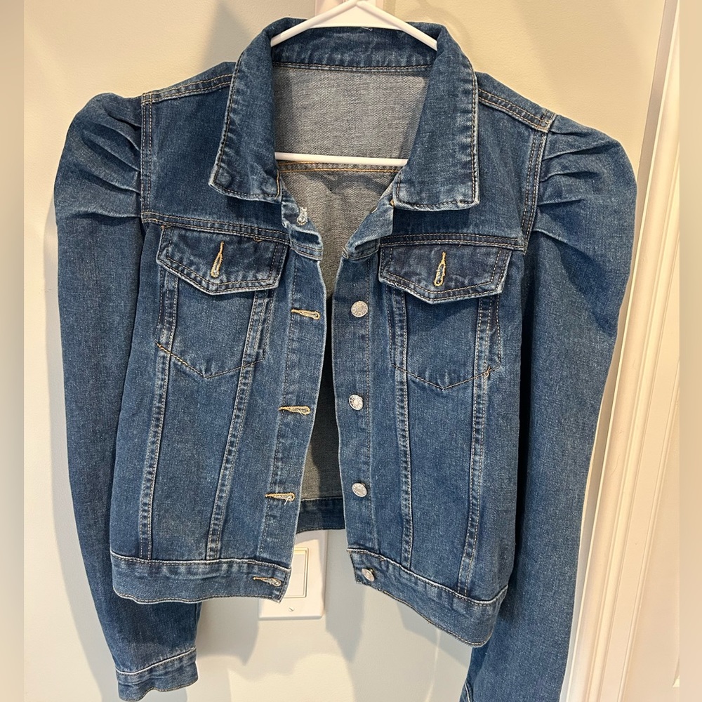 Puffy Sleeve Denim Jacket